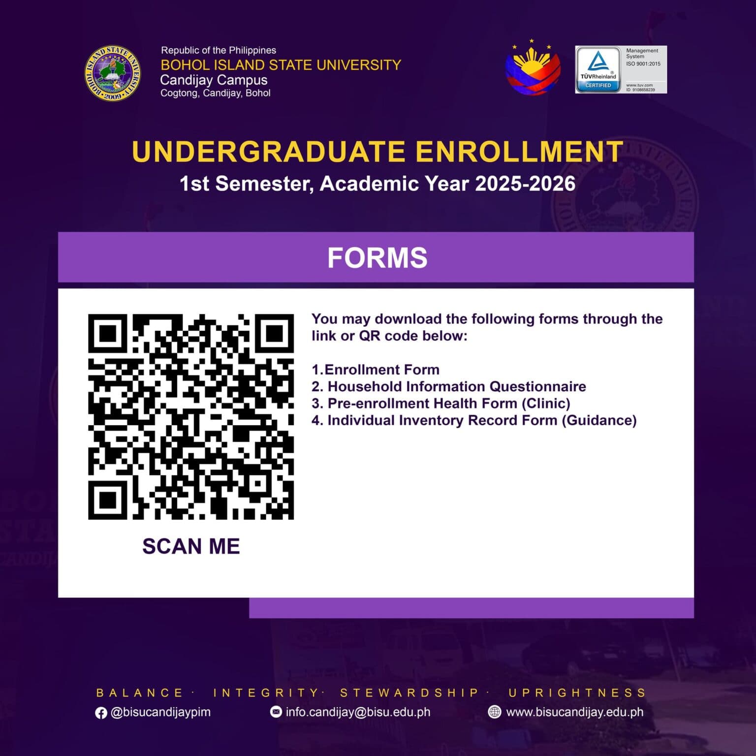 Enrollment for 1st Semester