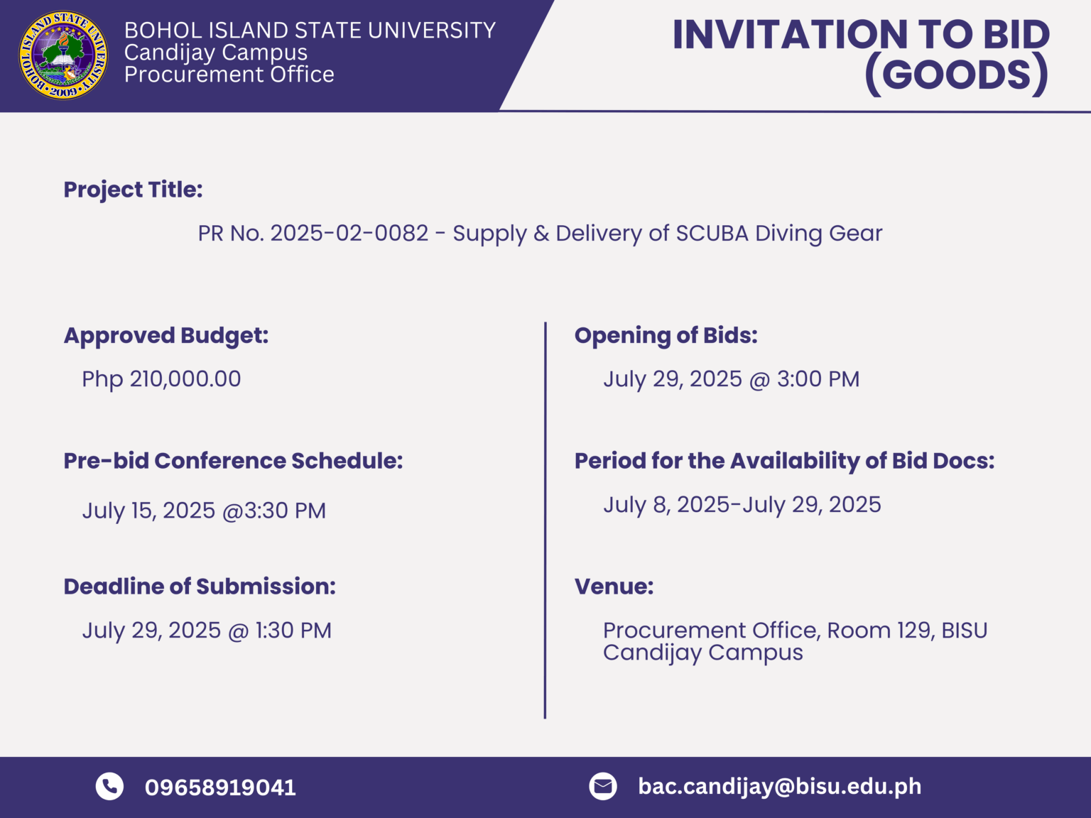 NEW PROCUREMENT OPPORTUNITIES – INVITATION TO BID (GOODS) – photo 2