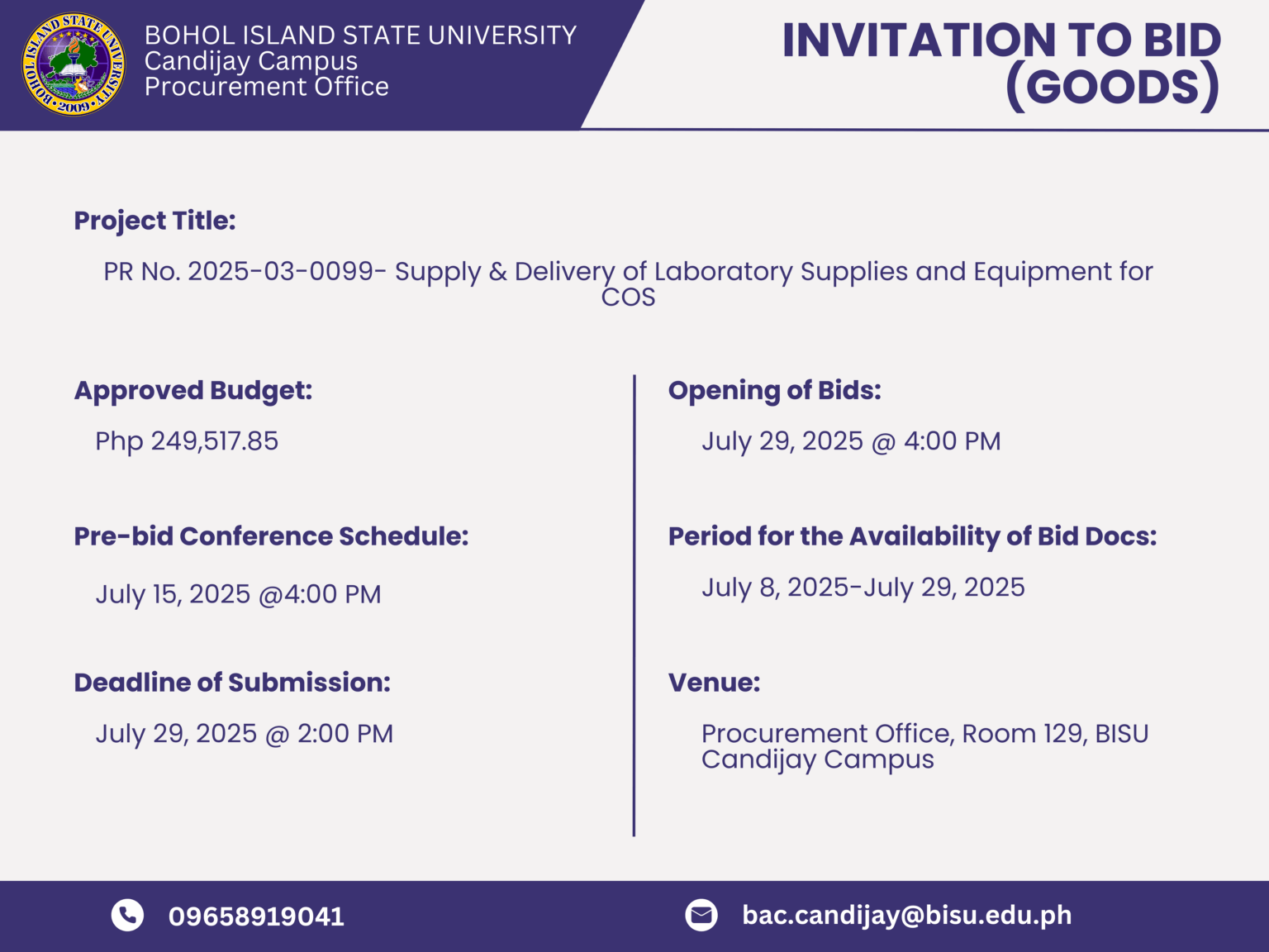 NEW PROCUREMENT OPPORTUNITIES – INVITATION TO BID (GOODS) – photo 4